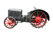 vintage tractor isolated on white background