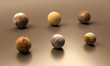canvas print picture - Jupitermoons, the Earth Moon and Titan blank