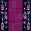 Abstract background with bottles, wine glass and space for text