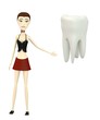 3d render of cartoon character with tooth