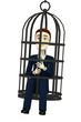 3d render of cartoon character with tortural cage