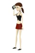 3d render of cartoon character with phone