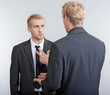 two businessmen discussing