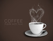 Coffee with a steamy heart. Coffee made with love