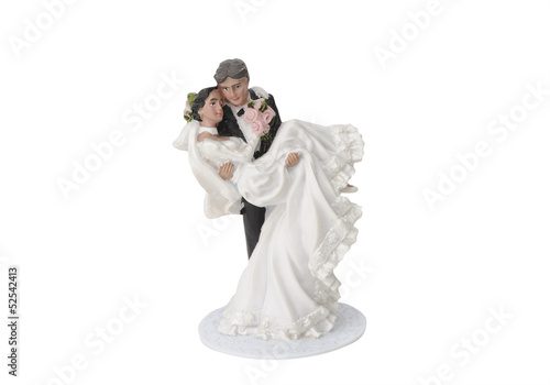 Photo: Wedding couple topper, isolated with clipping path Wedding couple topper, isolated with clipping path