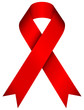 HIV Ribbon 3D Red