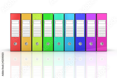 Illustration: Folders on white isolated - Archive concept Folders on white isolated - Archive concept