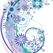 card with blue flowers