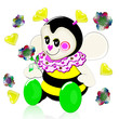 A bee and a flower.