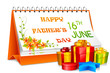 vector illustration of Happy Father's Day calendar with gift