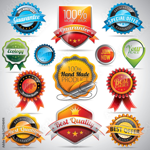Vector: Vector set of labels and badges illustration Vector set of labels and badges illustration