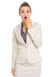 Portrait of surprised business woman