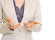 Closeup on business woman discusses