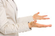 Closeup on business woman discusses