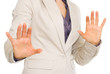 Closeup on business woman fears