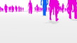 Anonymous Crowd low angle pink female with one male blue