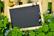 Photo: Gartenzaun leere Tafel Gartenzaun leere Tafel