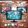 Vector technology design set of infographic elements