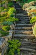 Old wooden stairs outdoors