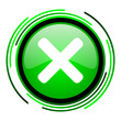 cancel green circle glossy icon