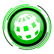 earth green circle glossy icon