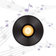 vinyl record with orange label