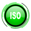 iso green circle glossy icon