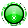 thermometer green circle glossy icon