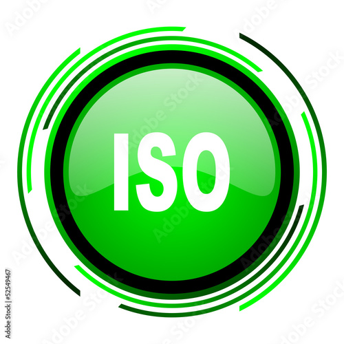 Illustration: iso green circle glossy icon iso green circle glossy icon