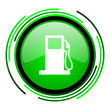 fuel green circle glossy icon