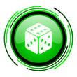 dice green circle glossy icon