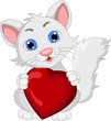Vektor: cute cat cartoon expression with love heart cute cat cartoon expression with love heart