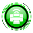 print green circle glossy icon