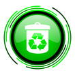 recycle green circle glossy icon