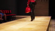 fashion models on podium - exhibition of leather 