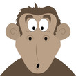 Surprised cartoon monkey