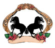 abstract vintage horses logo