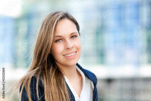 Photo: Beautiful businesswoman outdoor Beautiful businesswoman outdoor
