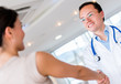 Doctor greeting a patient