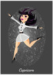 Zodiac horoscope sign Capricorn with a beautiful girl