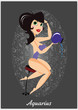 Zodiac horoscope sign Aquarius with a beautiful girl