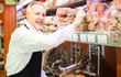 Smiling shopkeeper