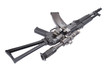 Kalashnikov AK with optical sight on white