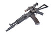 Kalashnikov AK with optical sight on white