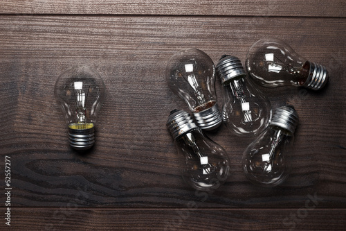 Photo: bulbs out of the crowd concept bulbs out of the crowd concept