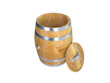 Wooden barrel. 3D image