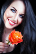 Beautiful Fashion Girl with Rose