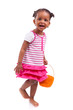 African girl holding chocolate ester egg