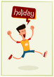 young man having fun at holiday