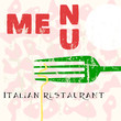 menu deign for italian restaurant,w. space for your logo